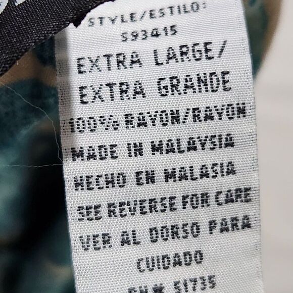 Sag Harbor Maxi Skirt Size XL Blue Floral Front Buttons Elastic Waist - Picture 7 of 11